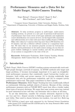 Performance Measures and a Data Set for Multi-Target, Multi-Camera
  Tracking