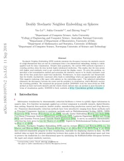 Doubly Stochastic Neighbor Embedding on Spheres