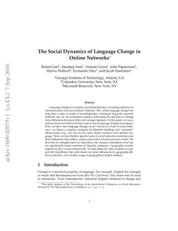 The Social Dynamics of Language Change in Online Networks