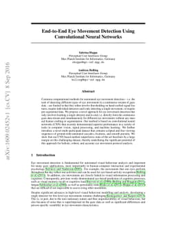 End-to-End Eye Movement Detection Using Convolutional Neural Networks