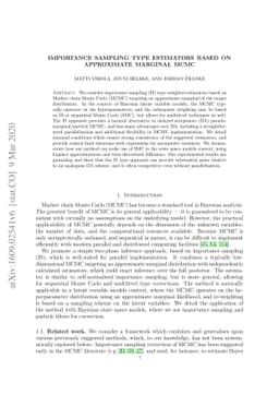 Importance sampling type estimators based on approximate marginal MCMC