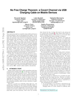No Free Charge Theorem: a Covert Channel via USB Charging Cable on
  Mobile Devices