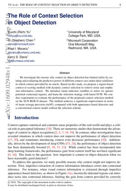 The Role of Context Selection in Object Detection