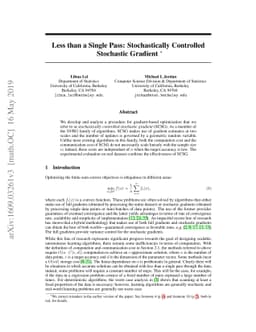 Less than a Single Pass: Stochastically Controlled Stochastic Gradient
  Method