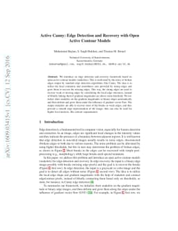 Active Canny: Edge Detection and Recovery with Open Active Contour
  Models