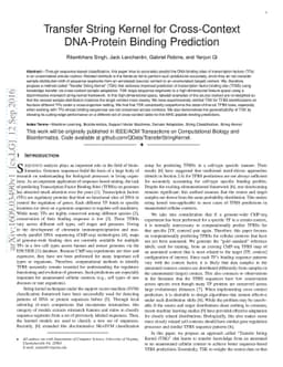 Transfer String Kernel for Cross-Context DNA-Protein Binding Prediction