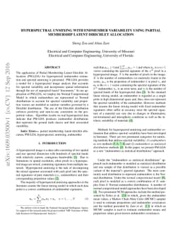 Hyperspectral Unmixing with Endmember Variability using Partial
  Membership Latent Dirichlet Allocation