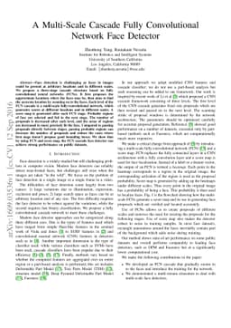 A Multi-Scale Cascade Fully Convolutional Network Face Detector
