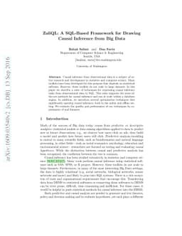 ZaliQL: A SQL-Based Framework for Drawing Causal Inference from Big Data