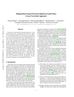 Making Deep Neural Networks Robust to Label Noise: a Loss Correction
  Approach