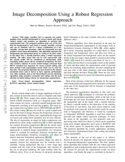 Image Decomposition Using a Robust Regression Approach
