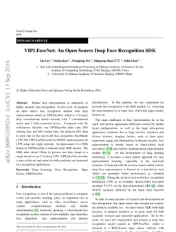 VIPLFaceNet: An Open Source Deep Face Recognition SDK