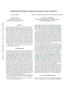 Information Theoretic Structure Learning with Confidence
