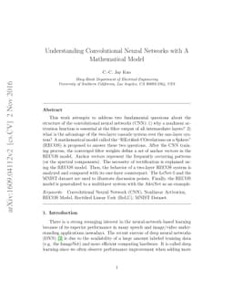 Understanding Convolutional Neural Networks with A Mathematical Model