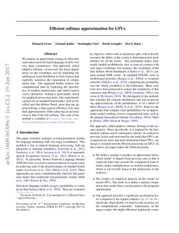 Efficient softmax approximation for GPUs