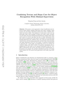 Combining Texture and Shape Cues for Object Recognition With Minimal
  Supervision