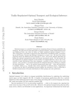 Tsallis Regularized Optimal Transport and Ecological Inference