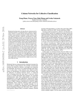 Column Networks for Collective Classification