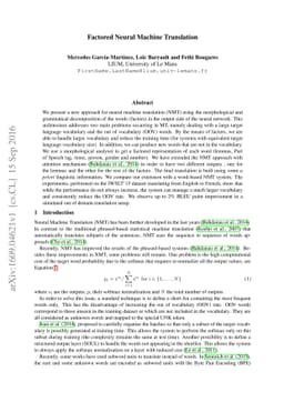 Factored Neural Machine Translation