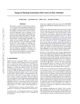 Image-to-Markup Generation with Coarse-to-Fine Attention