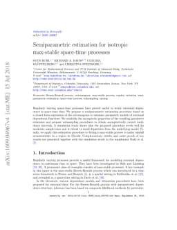 Semiparametric estimation for isotropic max-stable space-time processes