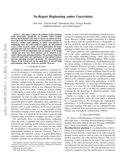 No-Regret Replanning under Uncertainty