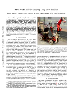 Open World Assistive Grasping Using Laser Selection