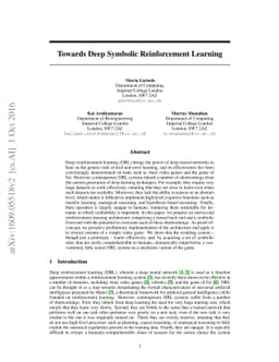 Towards Deep Symbolic Reinforcement Learning