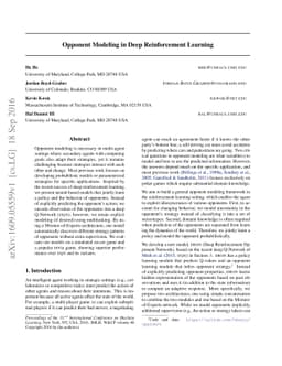Opponent Modeling in Deep Reinforcement Learning