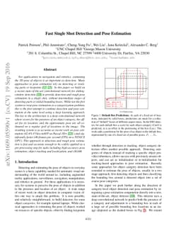 Fast Single Shot Detection and Pose Estimation