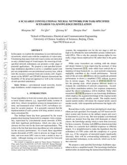 A scalable convolutional neural network for task-specified scenarios via
  knowledge distillation