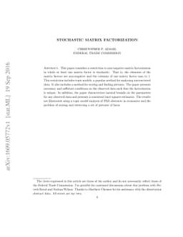 Stochastic Matrix Factorization