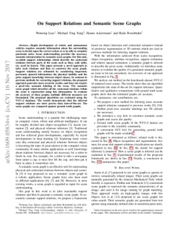 On Support Relations and Semantic Scene Graphs