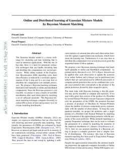 Online and Distributed learning of Gaussian mixture models by Bayesian
  Moment Matching