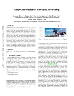 Deep CTR Prediction in Display Advertising