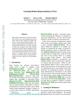 Learning Robust Representations of Text