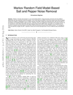 Markov Random Field Model-Based Salt and Pepper Noise Removal