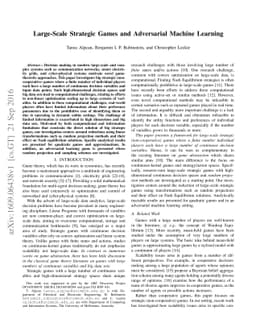 Large-Scale Strategic Games and Adversarial Machine Learning