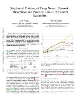 Distributed Training of Deep Neural Networks: Theoretical and Practical
  Limits of Parallel Scalability