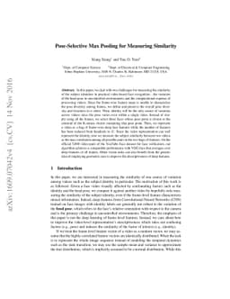 Pose-Selective Max Pooling for Measuring Similarity