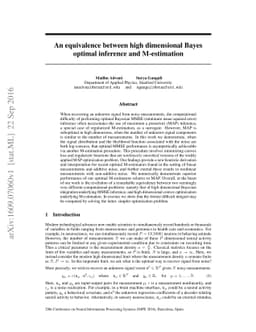 An equivalence between high dimensional Bayes optimal inference and
  M-estimation