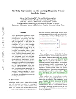 Knowledge Representation via Joint Learning of Sequential Text and
  Knowledge Graphs