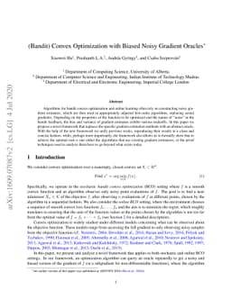 (Bandit) Convex Optimization with Biased Noisy Gradient Oracles