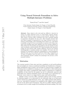 Using Neural Network Formalism to Solve Multiple-Instance Problems
