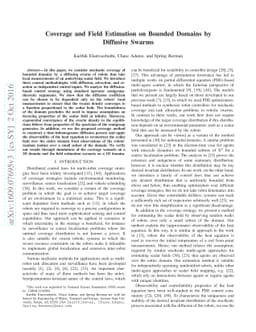 Coverage and Field Estimation on Bounded Domains by Diffusive Swarms