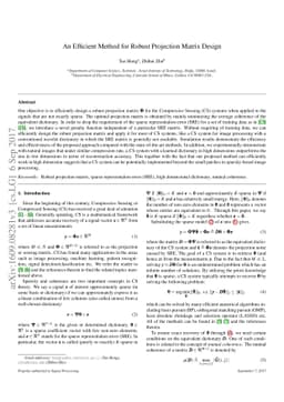 An Efficient Method for Robust Projection Matrix Design