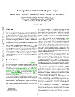A Transportation $L^p$ Distance for Signal Analysis