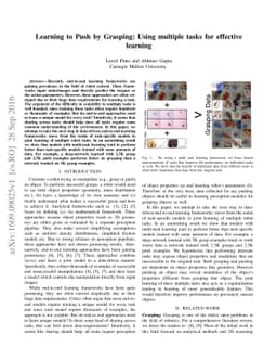 Learning to Push by Grasping: Using multiple tasks for effective
  learning