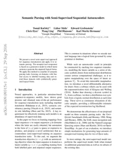 Semantic Parsing with Semi-Supervised Sequential Autoencoders