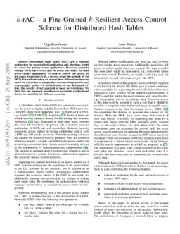 k-rAC - a Fine-Grained k-Resilient Access Control Scheme for Distributed
  Hash Tables